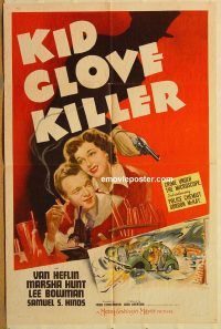 y601 KID GLOVE KILLER one-sheet movie poster '42 Van Heflin, Marsha Hunt