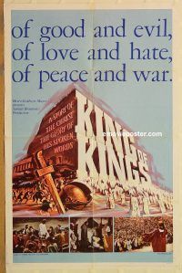 y608 KING OF KINGS one-sheet movie poster '61 Nicholas Ray epic!