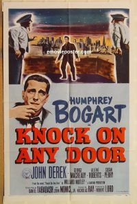 y617 KNOCK ON ANY DOOR one-sheet movie poster R59 Humphrey Bogart, Derek