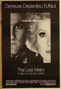 y631 LAST METRO one-sheet movie poster '80 Deneuve, Depardieu, Truffaut
