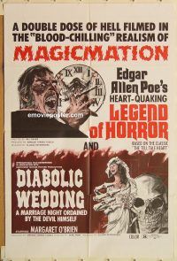 y646 LEGEND OF HORROR/DIABOLIC WEDDING one-sheet movie poster '72 horror!
