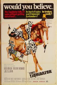 y659 LIQUIDATOR one-sheet movie poster '66 Rod Taylor, Trevor Howard