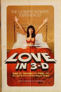 y680 LOVE IN 3D one-sheet movie poster '73 ultimate intimate 3-D sex!