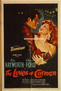 y686 LOVES OF CARMEN one-sheet movie poster '48 Rita Hayworth, Ford