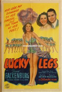 y689 LUCKY LEGS one-sheet movie poster '42 Jinx Falkenburg, Leslie Brooks