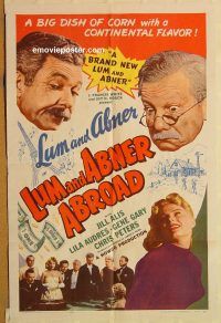 y690 LUM & ABNER ABROAD one-sheet movie poster '56 Monte Carlo, gambling!