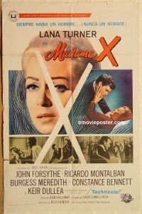 y697 MADAME X Spanish/US one-sheet movie poster '66 Lana Turner, Forsythe