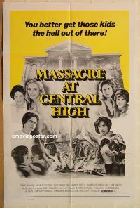 y721 MASSACRE AT CENTRAL HIGH one-sheet movie poster '76 Robert Carradine