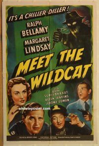 y732 MEET THE WILDCAT one-sheet movie poster '40 Ralph Bellamy, Lindsay