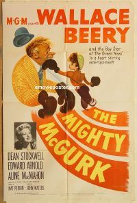 y739 MIGHTY McGURK one-sheet movie poster '46 boxing Beery, Stockwell!