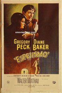 y743 MIRAGE Spanish/US one-sheet movie poster '65 Gregory Peck, Baker