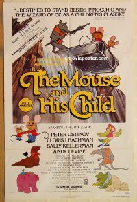y766 MOUSE & HIS CHILD one-sheet movie poster '77 Ustinov, cartoon!