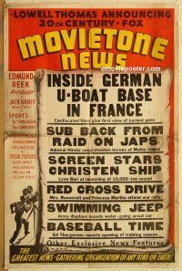 y767 MOVIETONE NEWS v25 #57 one-sheet movie poster '39 WWII propaganda!