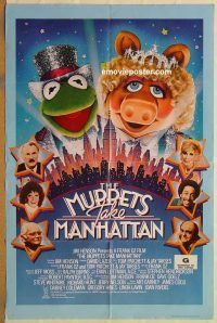 y772 MUPPETS TAKE MANHATTAN one-sheet movie poster '84 Jim Henson