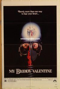 y779 MY BLOODY VALENTINE one-sheet movie poster '81 George Mihalka, horror!