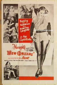 y788 NAUGHTY NEW ORLEANS one-sheet movie poster '54 wild Louisiana sex!