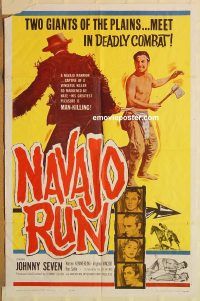 y790 NAVAJO RUN one-sheet movie poster '64 AIP Native American man-killing!
