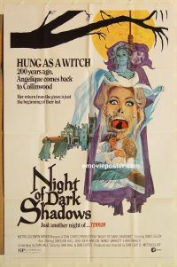 y800 NIGHT OF DARK SHADOWS one-sheet movie poster '71 wild freaky image!