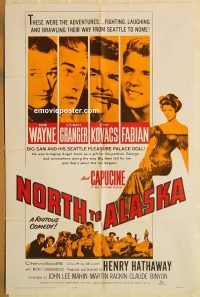 y813 NORTH TO ALASKA one-sheet movie poster R64 John Wayne, Granger