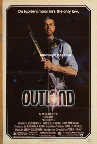 y844 OUTLAND one-sheet movie poster '81 Sean Connery, Peter Boyle