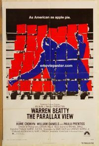 y854 PARALLAX VIEW style B one-sheet movie poster '74 Warren Beatty, Cronyn