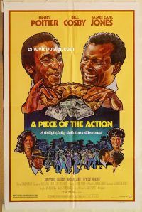 y870 PIECE OF THE ACTION one-sheet movie poster '77 Sidney Poitier, Cosby