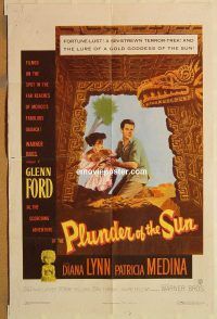 y876 PLUNDER OF THE SUN one-sheet movie poster '53 Glenn Ford, Diana Lynn