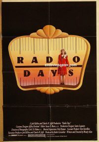 y905 RADIO DAYS one-sheet movie poster '87 Woody Allen, Mike Starr