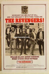 y936 REVENGERS style B one-sheet movie poster '72 William Holden, Borgnine