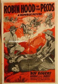 y948 ROBIN HOOD OF THE PECOS one-sheet movie poster '41 Roy Rogers