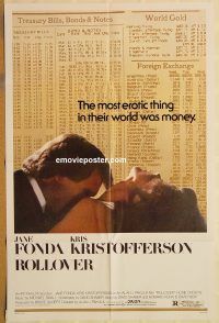y952 ROLLOVER one-sheet movie poster '81 Jane Fonda, Kris Kristofferson