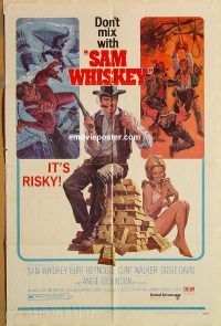 y962 SAM WHISKEY one-sheet movie poster '69 Burt Reynolds, Clint Walker