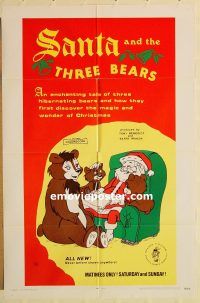 y965 SANTA & THE THREE BEARS one-sheet movie poster '70 Barry Mahon