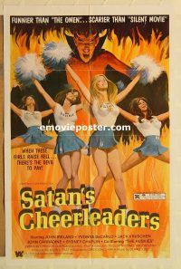 y967 SATAN'S CHEERLEADERS one-sheet movie poster '77 wacky sexy image!
