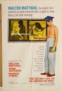 y979 SECRET LIFE OF AN AMERICAN WIFE one-sheet movie poster '68 Matthau