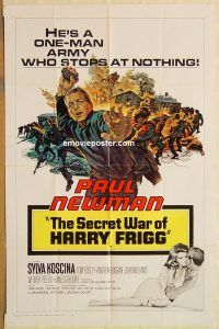 y981 SECRET WAR OF HARRY FRIGG one-sheet movie poster '68 Paul Newman