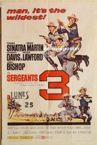 y991 SERGEANTS 3 one-sheet movie poster '62 Frank Sinatra, Dean Martin