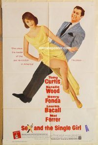 y994 SEX & THE SINGLE GIRL one-sheet movie poster '65 Tony Curtis, Wood