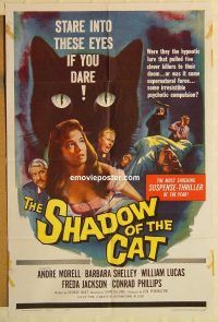 y999 SHADOW OF THE CAT one-sheet movie poster '61 Barbara Shelley