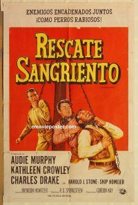 z013 SHOWDOWN Spanish/US one-sheet movie poster '63 Audie Murphy western!