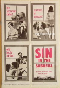 z017 SIN IN THE SUBURBS one-sheet movie poster '62 wild bottle parties!