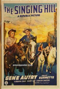 z020 SINGING HILL one-sheet movie poster '41 Gene Autry, Virginia Dale