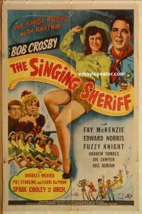 z021 SINGING SHERIFF one-sheet movie poster '44 Crosby, McKenzie