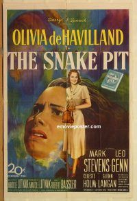 z036 SNAKE PIT one-sheet movie poster '49 Olivia de Havilland, Stevens