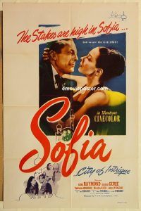z039 SOFIA one-sheet movie poster '48 Gene Raymond, Sigrid Gurie