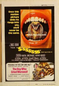 z058 SSSSSSS/BOY WHO CRIED WEREWOLF one-sheet movie poster '73 horror!
