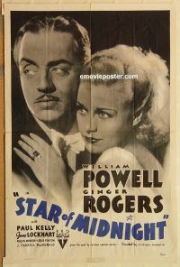 z061 STAR OF MIDNIGHT one-sheet movie poster '35 William Powell, Rogers