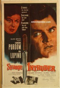 z069 STRANGE INTRUDER one-sheet movie poster '56 Edmund Purdom, Lupino