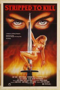 z076 STRIPPED TO KILL one-sheet movie poster '87 Roger Corman, sexy image!