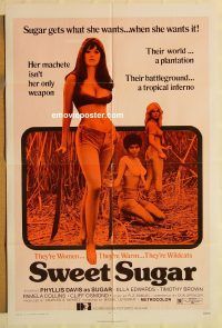 z093 SWEET SUGAR one-sheet movie poster '72 warm wildcats!